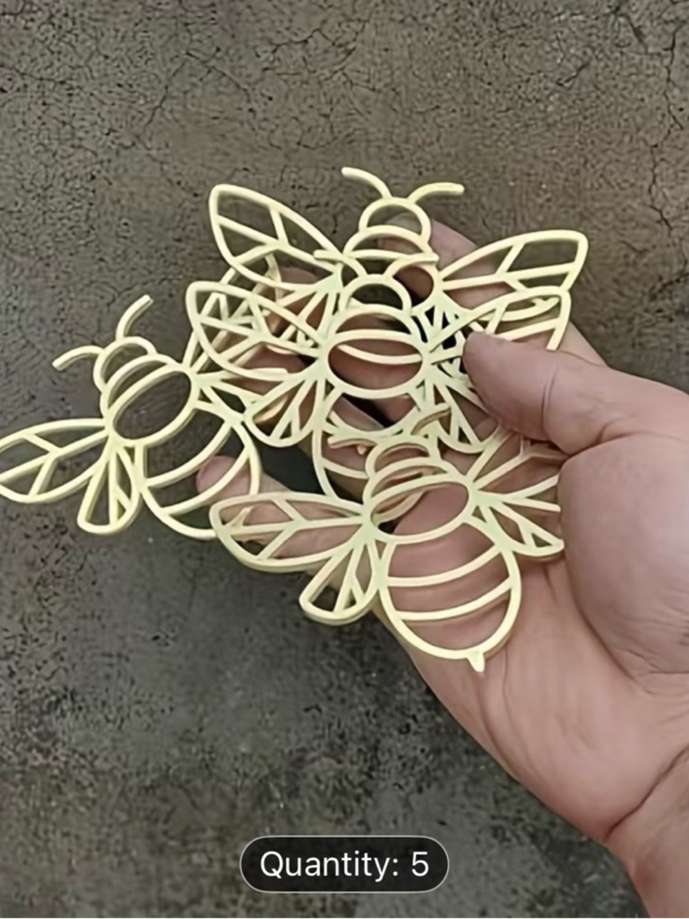 5pcs Golden Bumble Bee Wall Decor, Farmhouse Honey Bee and Honey Comb Acrylic